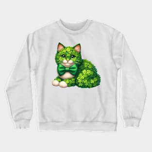 Clover Turkish Van Cat St Patricks Day Crewneck Sweatshirt